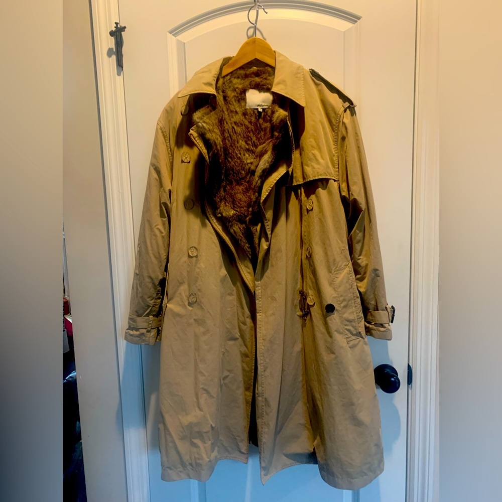 3.1 Philip Lim Fur-lined Classic Trench - size 10